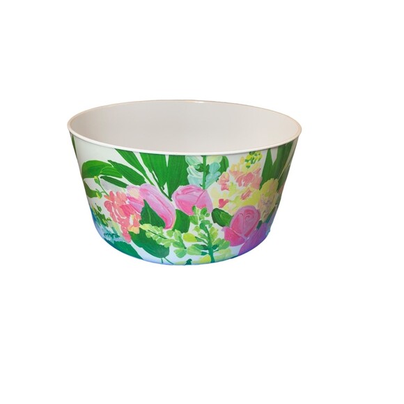 Anthropologie Bridgette Thornton Pink Floral Melamine Serving Bowl - Picture 2 of 5